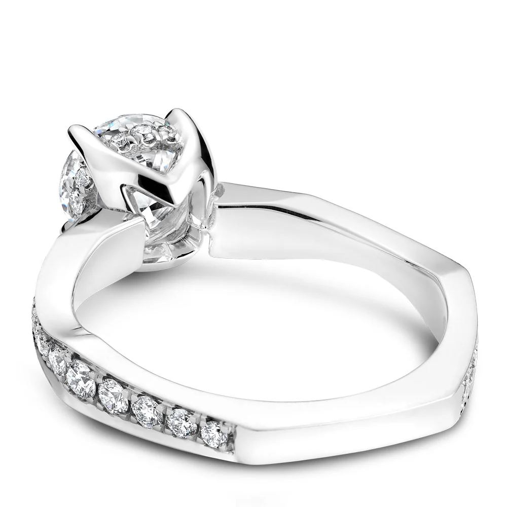 Noam Carver White Gold Curved Channel Set Euro Shank Engagement Ring Setting (0.61 CTW) - Image 3