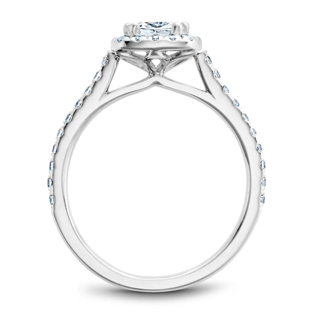 Noam Carver White Gold Cushion Diamond Engagement Ring Setting with Halo (0.38 CTW) - Image 3