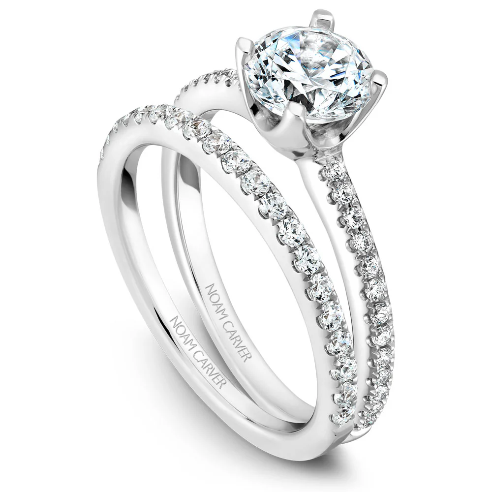 Noam Carver White Gold Diamond Engagement Ring Setting (0.16 CTW) - Image 4