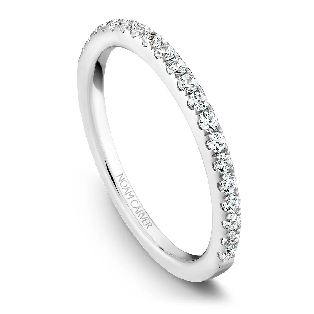 Noam Carver White Gold Diamond Engagement Ring Setting with Channel Set Cushion Halo (0.80 CTW) - Image 5