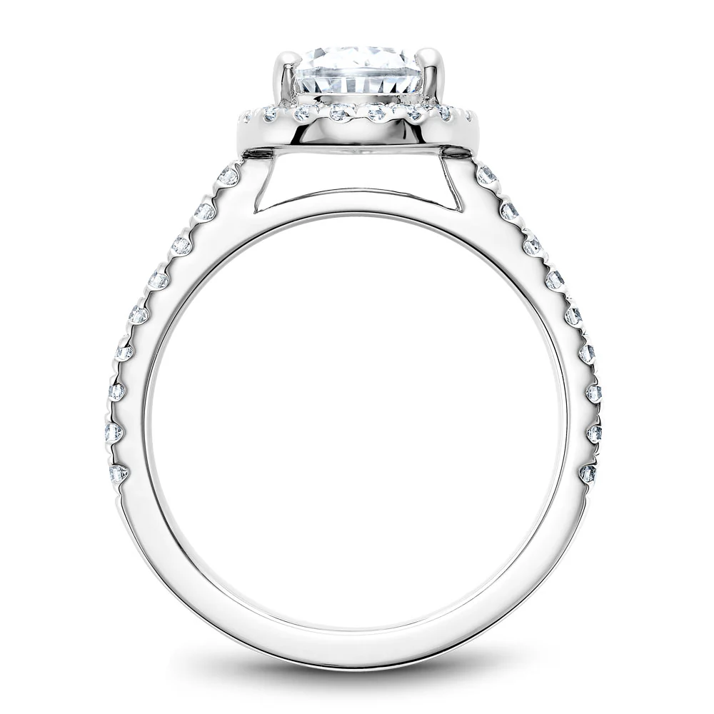 Noam Carver White Gold Diamond Engagement Ring Setting with Cushion Center Stone and Halo (0.44 CTW) - Image 3
