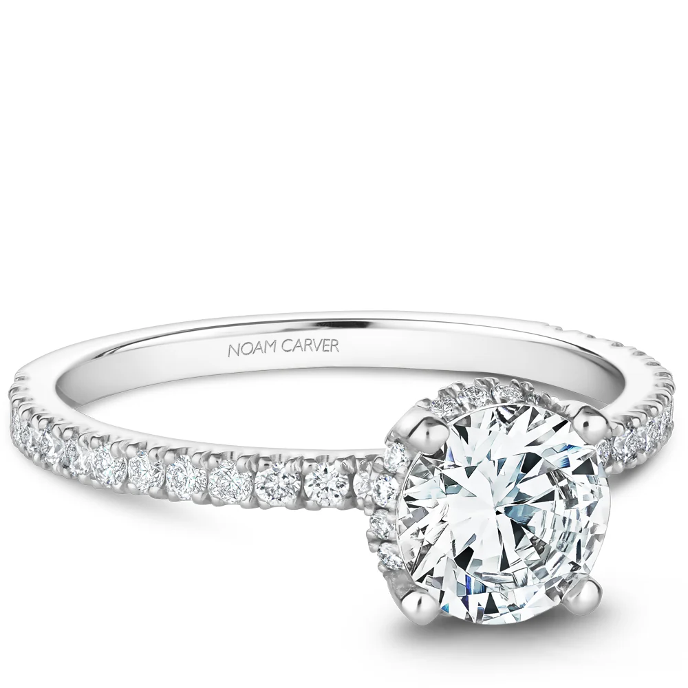 Noam Carver White Gold Diamond Engagement Ring Setting with Diamond Centerpiece (0.35 CTW) - Image 2