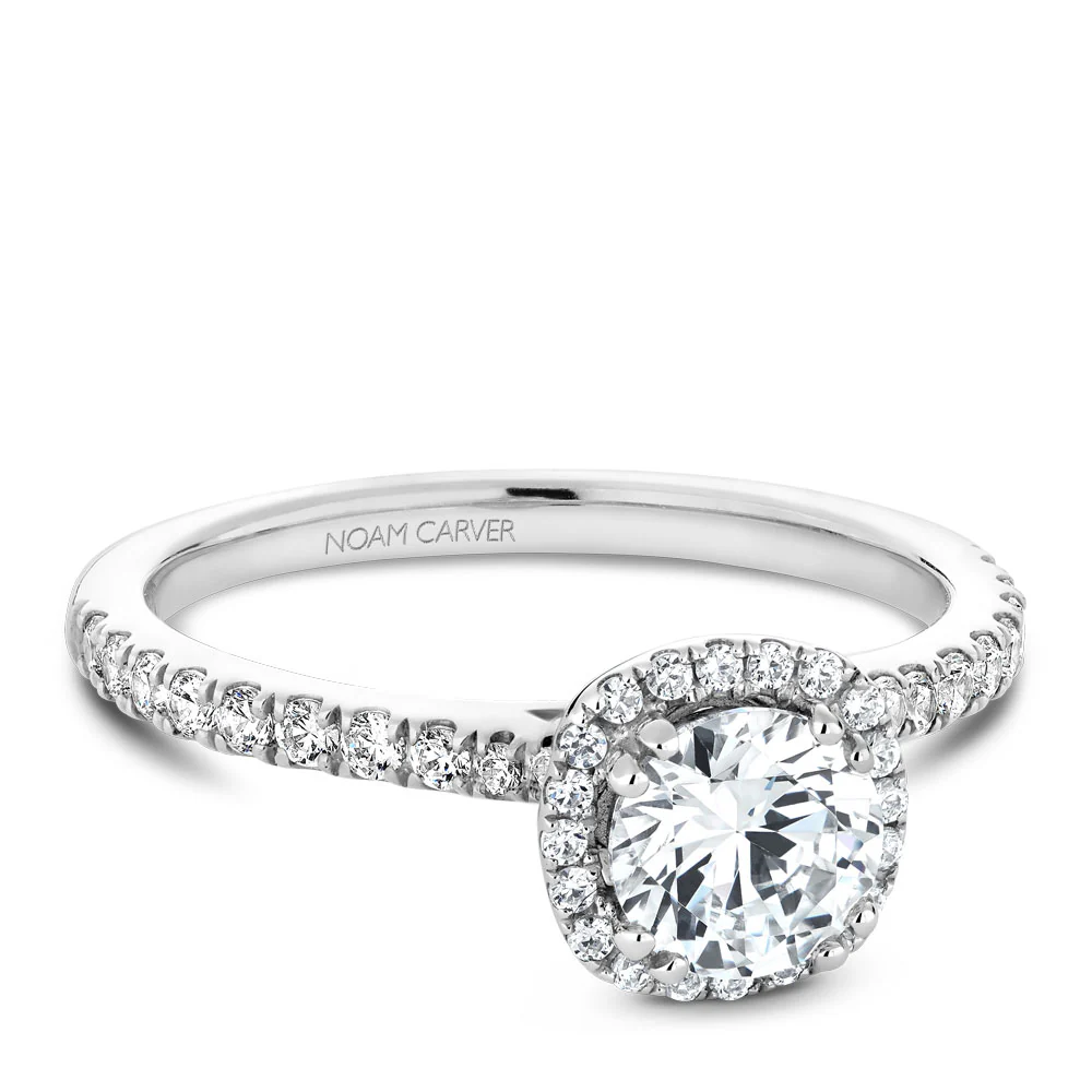 Noam Carver White Gold Diamond Engagement Ring Setting with Halo (0.38 CTW) - Image 2