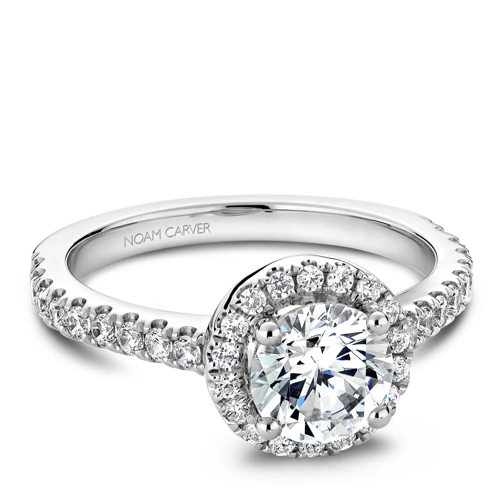 Noam Carver White Gold Diamond Engagement Ring Setting with Halo (0.42 CTW) - Image 2