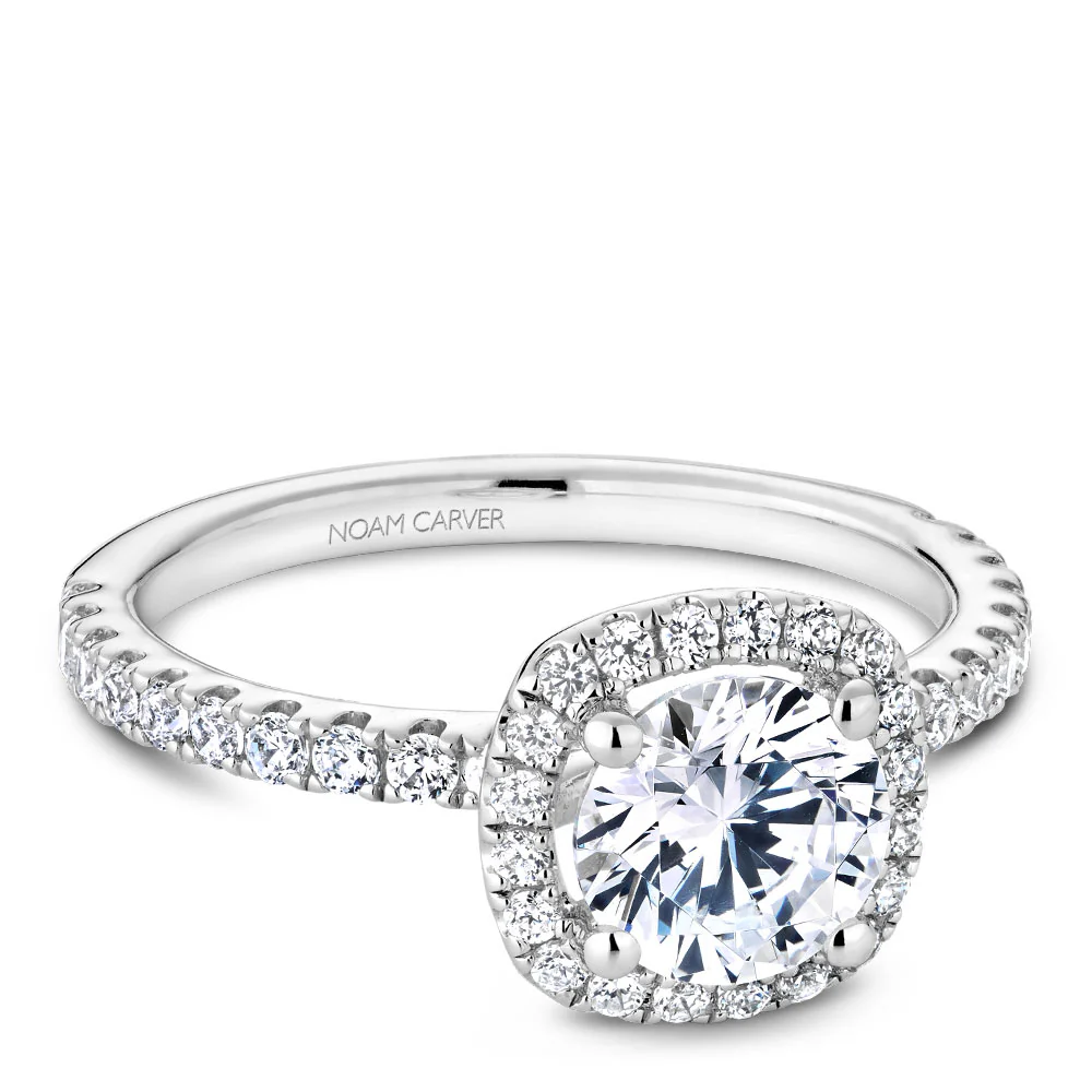Noam Carver White Gold Diamond Engagement Ring Setting with Halo (0.47 CTW) - Image 2