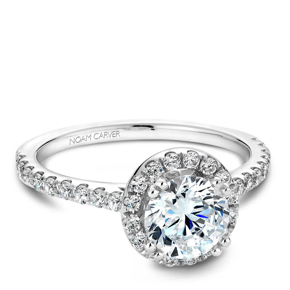 Noam Carver White Gold Diamond Engagement Ring Setting with Halo (0.50 CTW) - Image 2