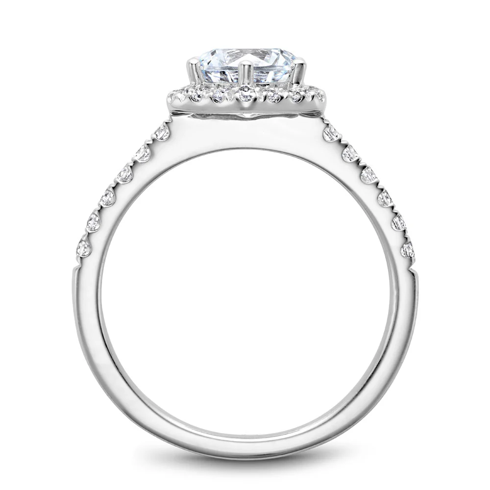 Noam Carver White Gold Diamond Engagement Ring Setting with Hexagonal Halo (0.38 CTW) - Image 3