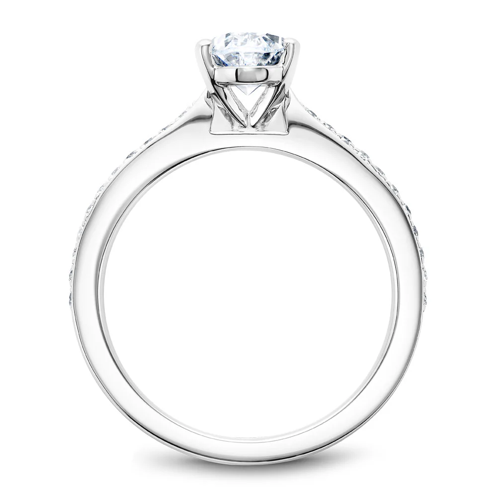 Noam Carver White Gold Diamond Engagement Ring Setting with Oval Center Stone (0.17 CTW) - Image 3