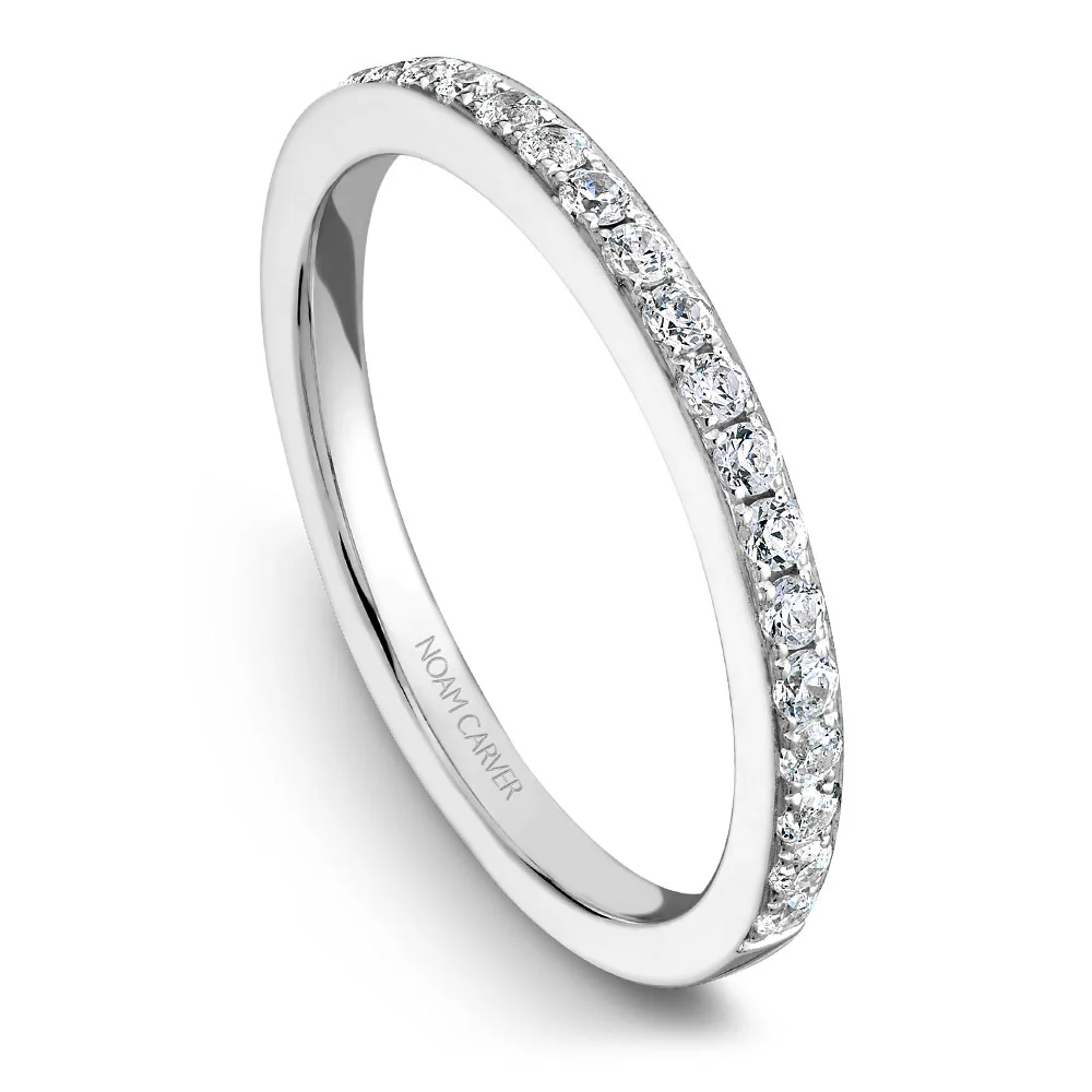 Noam Carver White Gold Diamond Engagement Ring Setting with Oval Center Stone (0.17 CTW) - Image 5