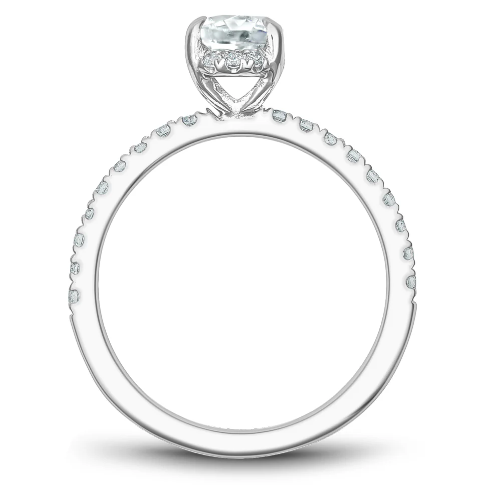 Noam Carver White Gold Diamond Engagement Ring Setting with Oval Center Stone (0.35 CTW) - Image 3