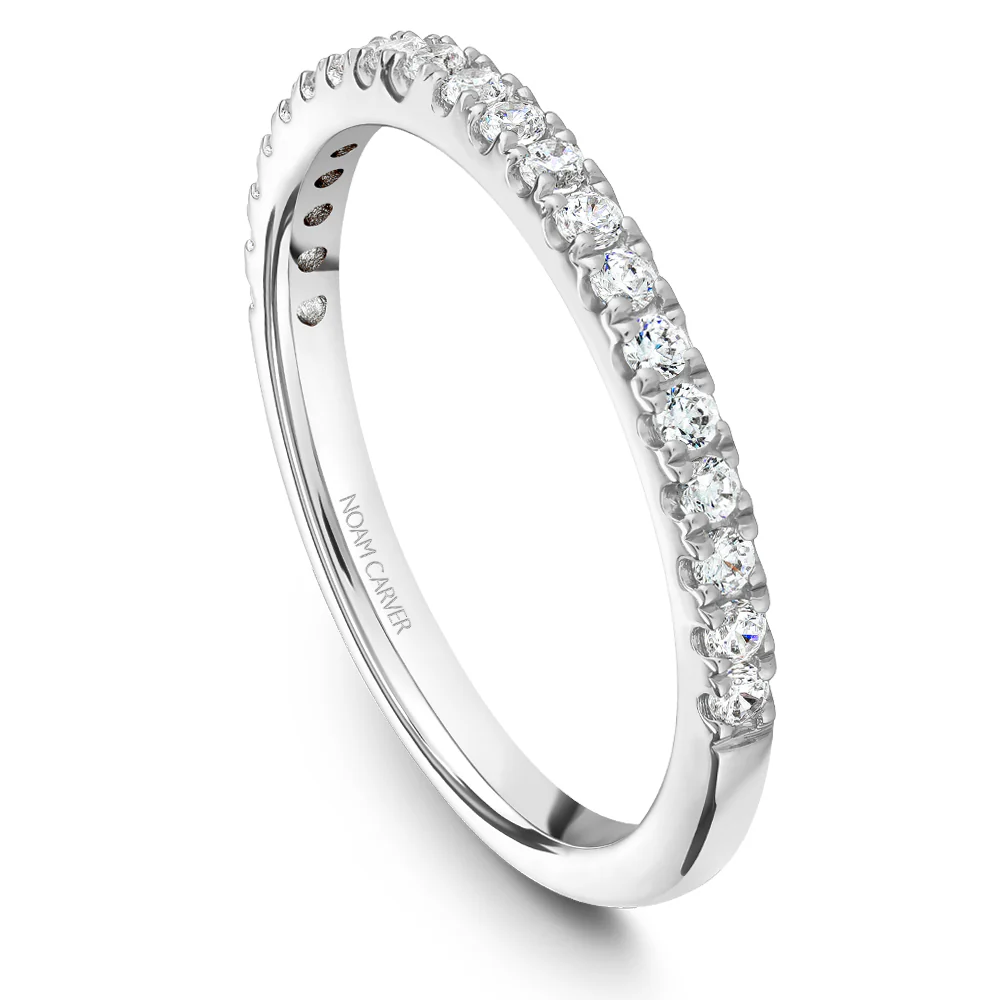 Noam Carver White Gold Diamond Engagement Ring Setting with Oval Center Stone (0.35 CTW) - Image 5