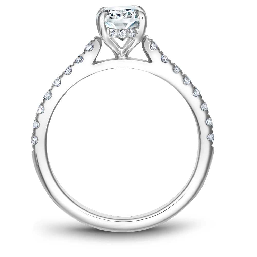 Noam Carver White Gold Diamond Engagement Ring Setting with Oval Center Stone (0.37 CTW) - Image 3