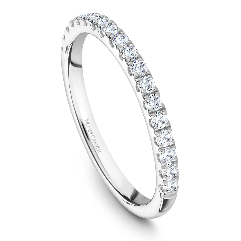 Noam Carver White Gold Diamond Engagement Ring Setting with Oval Center Stone (0.37 CTW) - Image 5