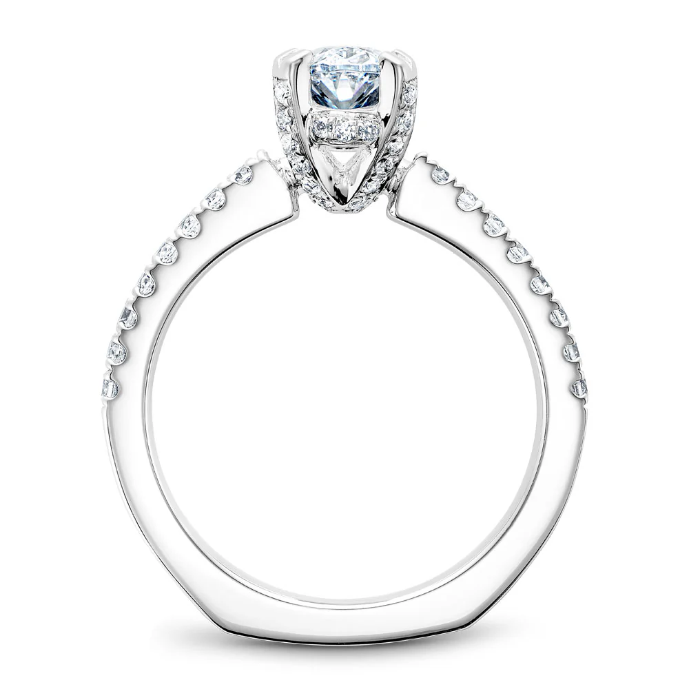 Noam Carver White Gold Diamond Engagement Ring Setting with Oval Center Stone (0.42 CTW) - Image 3