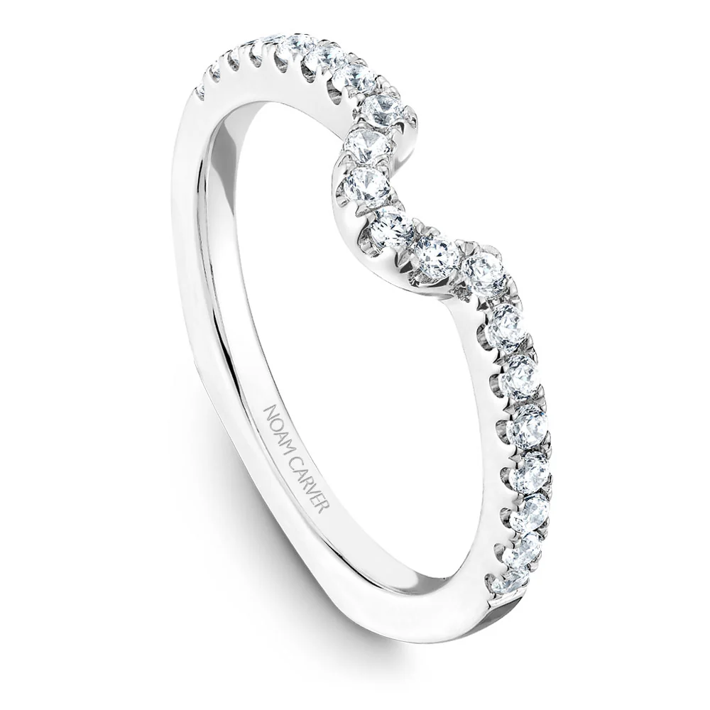 Noam Carver White Gold Diamond Engagement Ring Setting with Oval Center Stone (0.42 CTW) - Image 5