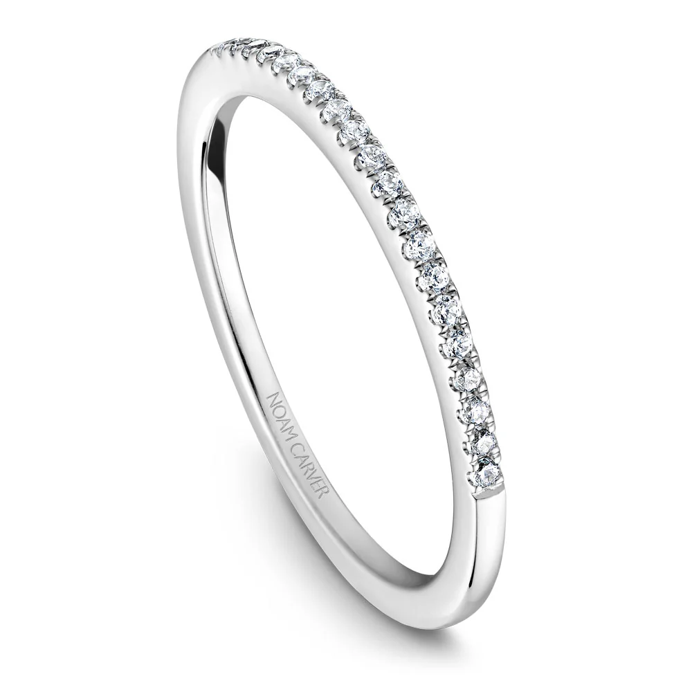 Noam Carver White Gold Diamond Engagement Ring Setting with Oval Center Stone and Halo (0.23 CTW) - Image 5
