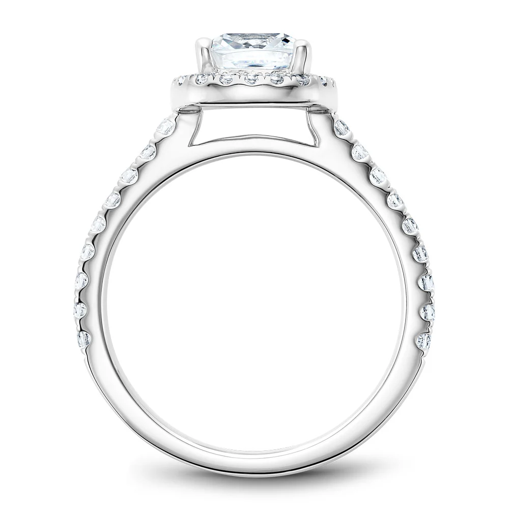 Noam Carver White Gold Diamond Engagement Ring Setting with Pear Center Stone and Halo (0.45 CTW) - Image 3