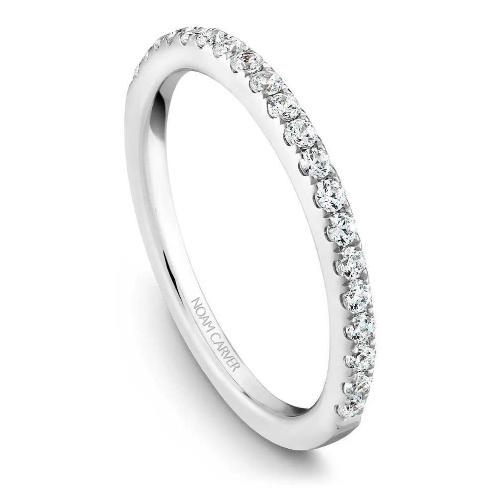 Noam Carver White Gold Diamond Engagement Ring Setting with Pear Center Stone and Halo (0.45 CTW) - Image 5
