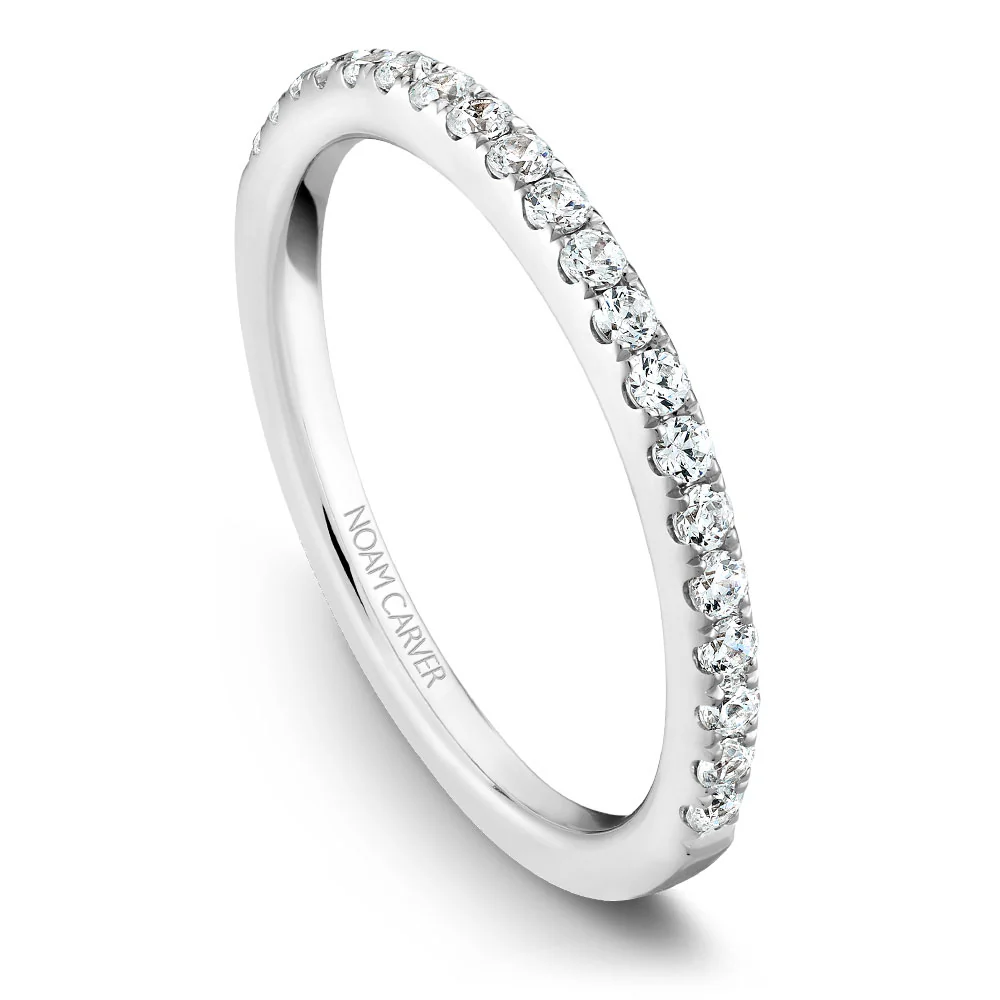 Noam Carver White Gold Diamond Engagement Ring Setting with Princess Center Stone and Halo (0.50 CTW) - Image 4