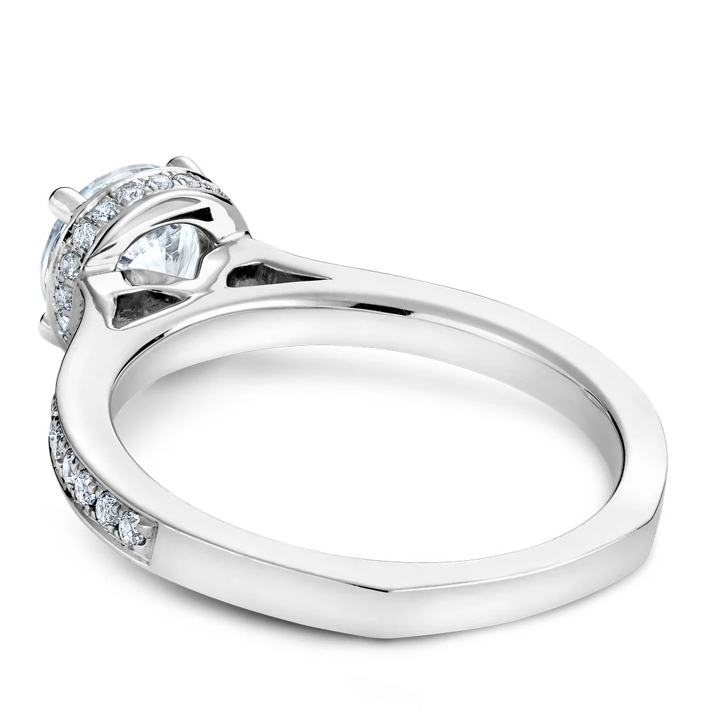 Noam Carver White Gold Diamond Euro Shank Engagement Ring Setting with Diamond Accents (0.28 CTW) - Image 3