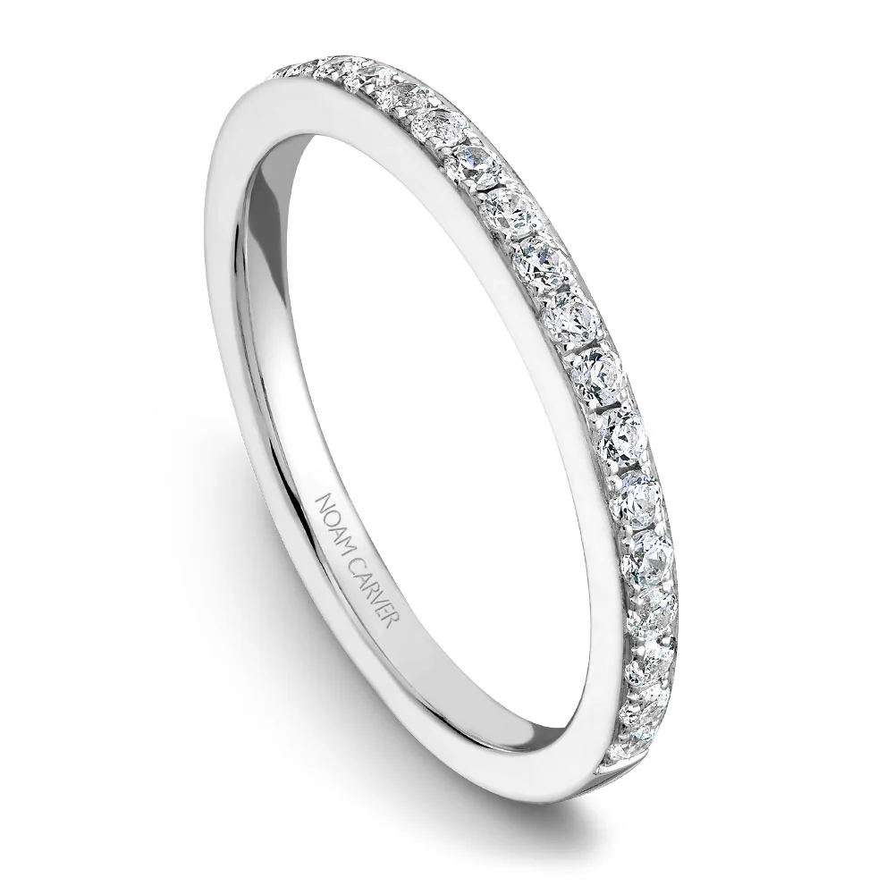 Noam Carver White Gold Diamond Euro Shank Engagement Ring Setting with Diamond Accents (0.28 CTW) - Image 5