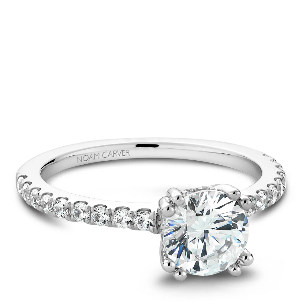 Noam Carver White Gold Double Prong Diamond Solitaire Engagement Ring Setting (0.33 CTW) - Image 2