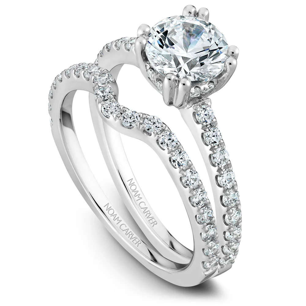 Noam Carver White Gold Double Prong Diamond Solitaire Engagement Ring Setting (0.33 CTW) - Image 4