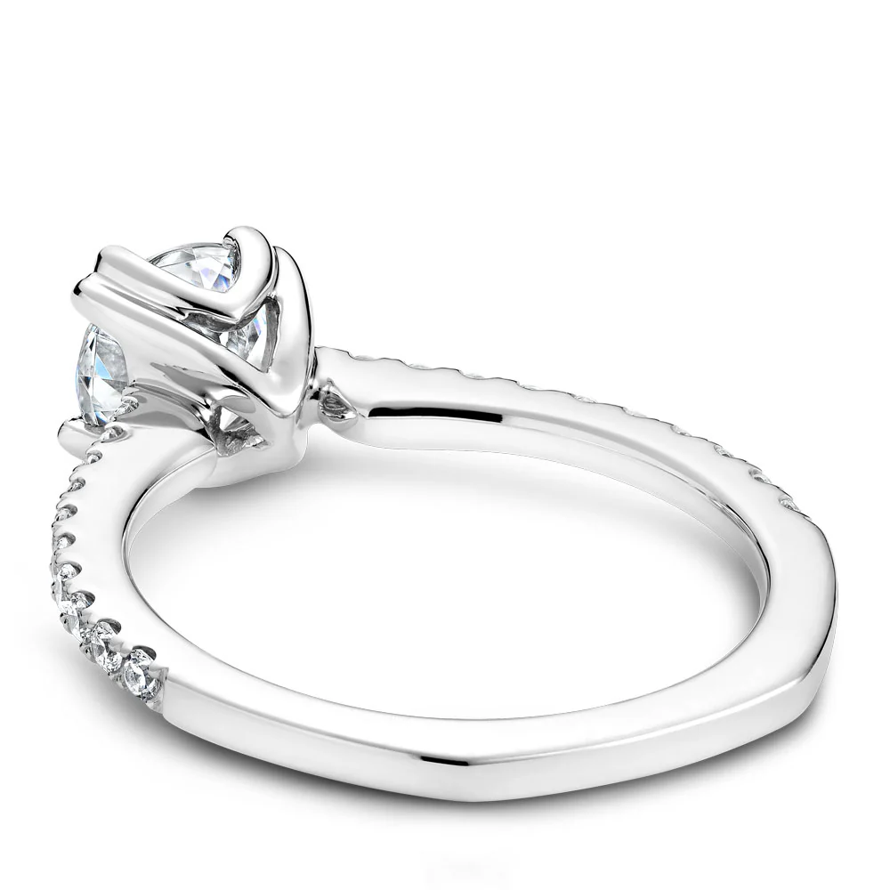 Noam Carver White Gold Double Pronged Solitaire Engagement Ring Setting with Diamonds (0.25 CTW) - Image 3