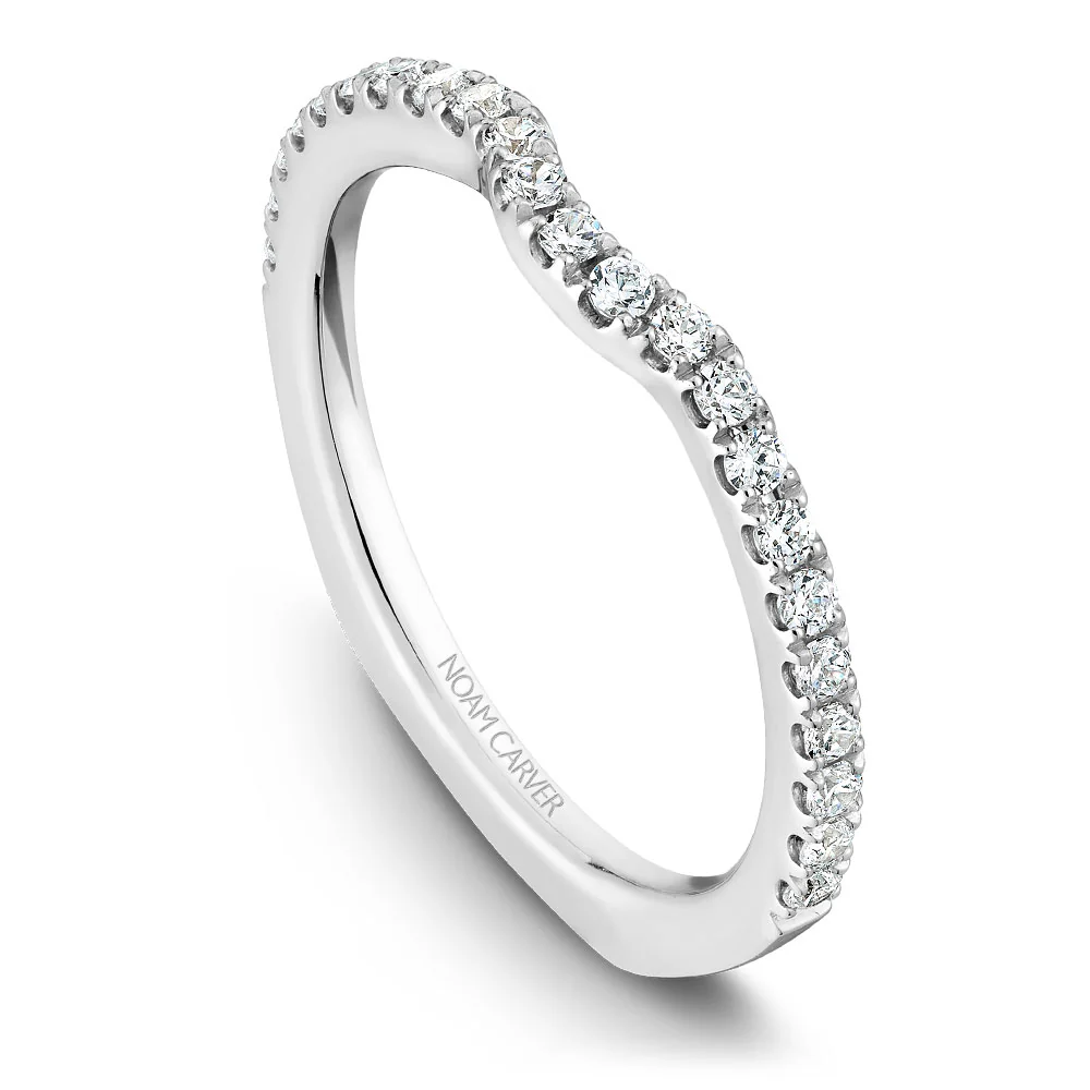 Noam Carver White Gold Double Pronged Solitaire Engagement Ring Setting with Diamonds (0.25 CTW) - Image 5
