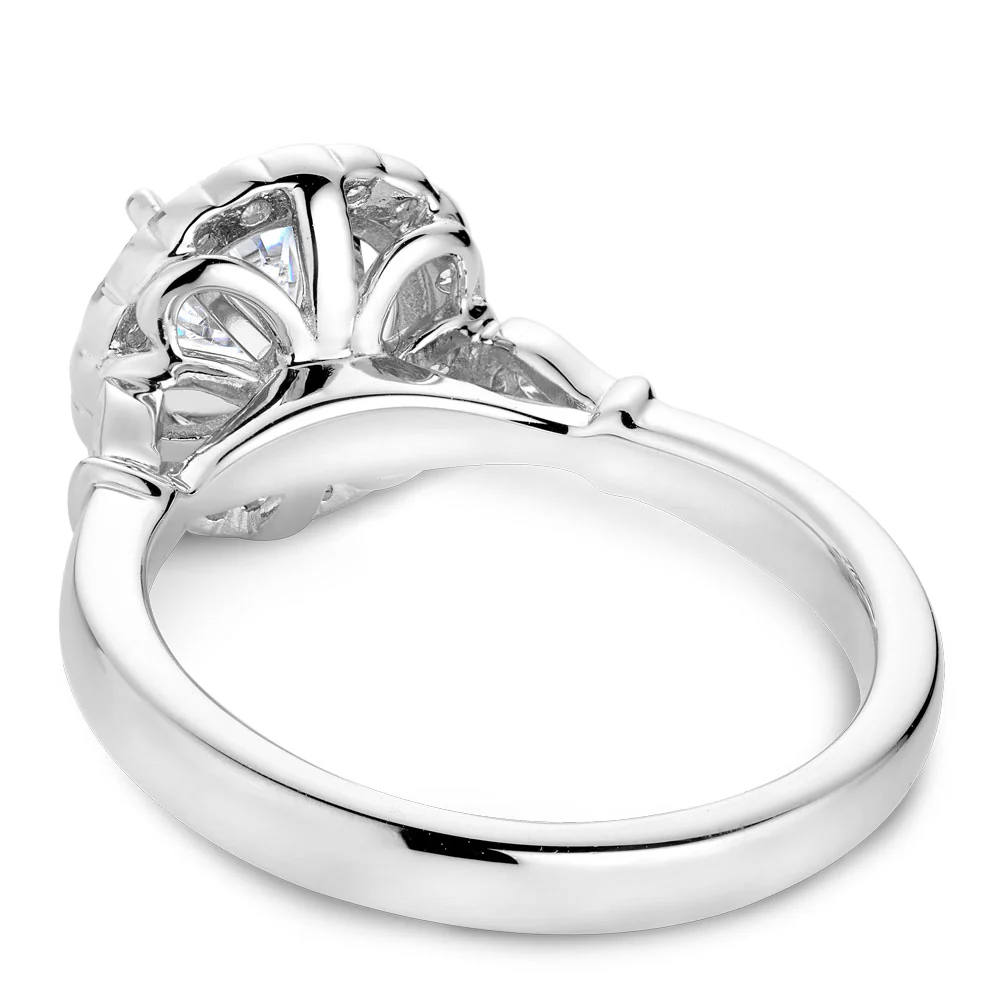 Noam Carver White Gold Engagement Ring Setting with Diamond and Milgrain Halo (0.22 CTW) - Image 3