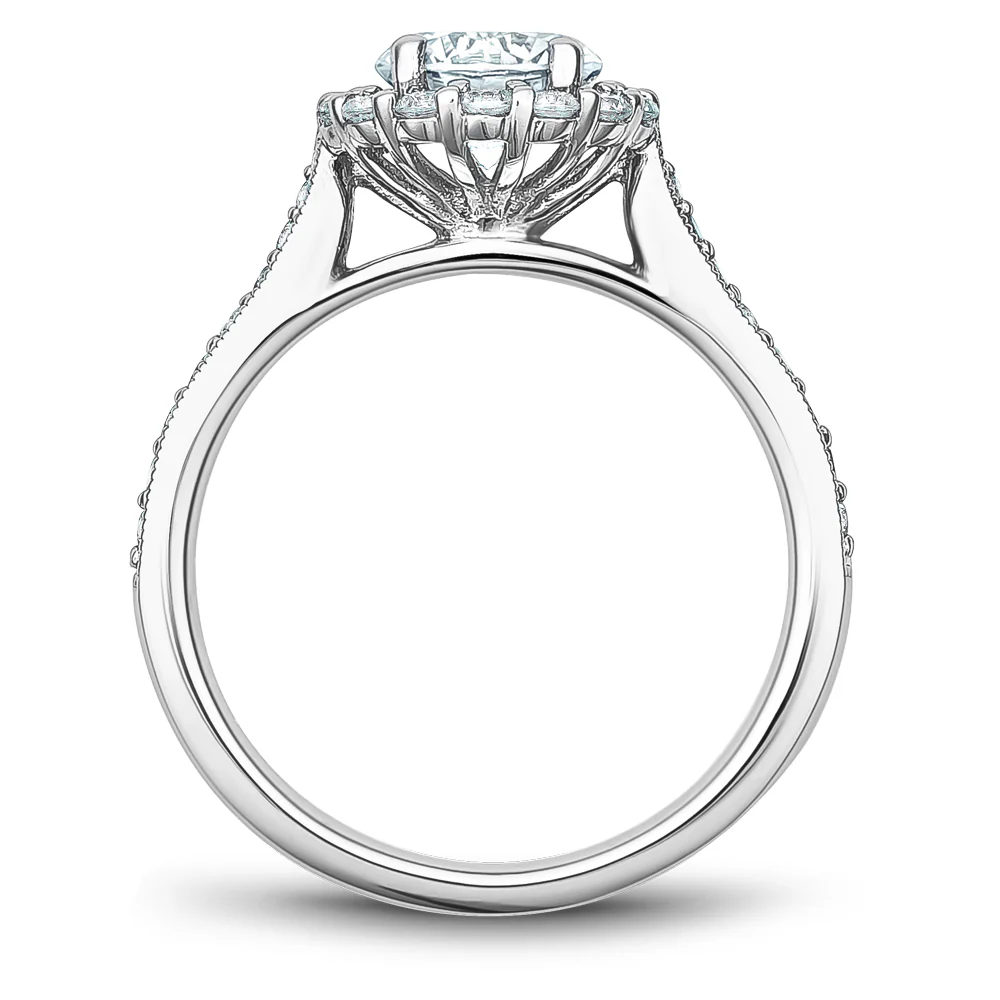Noam Carver White Gold Floral Halo Diamond Engagement Ring Setting (0.48 CTW) - Image 3