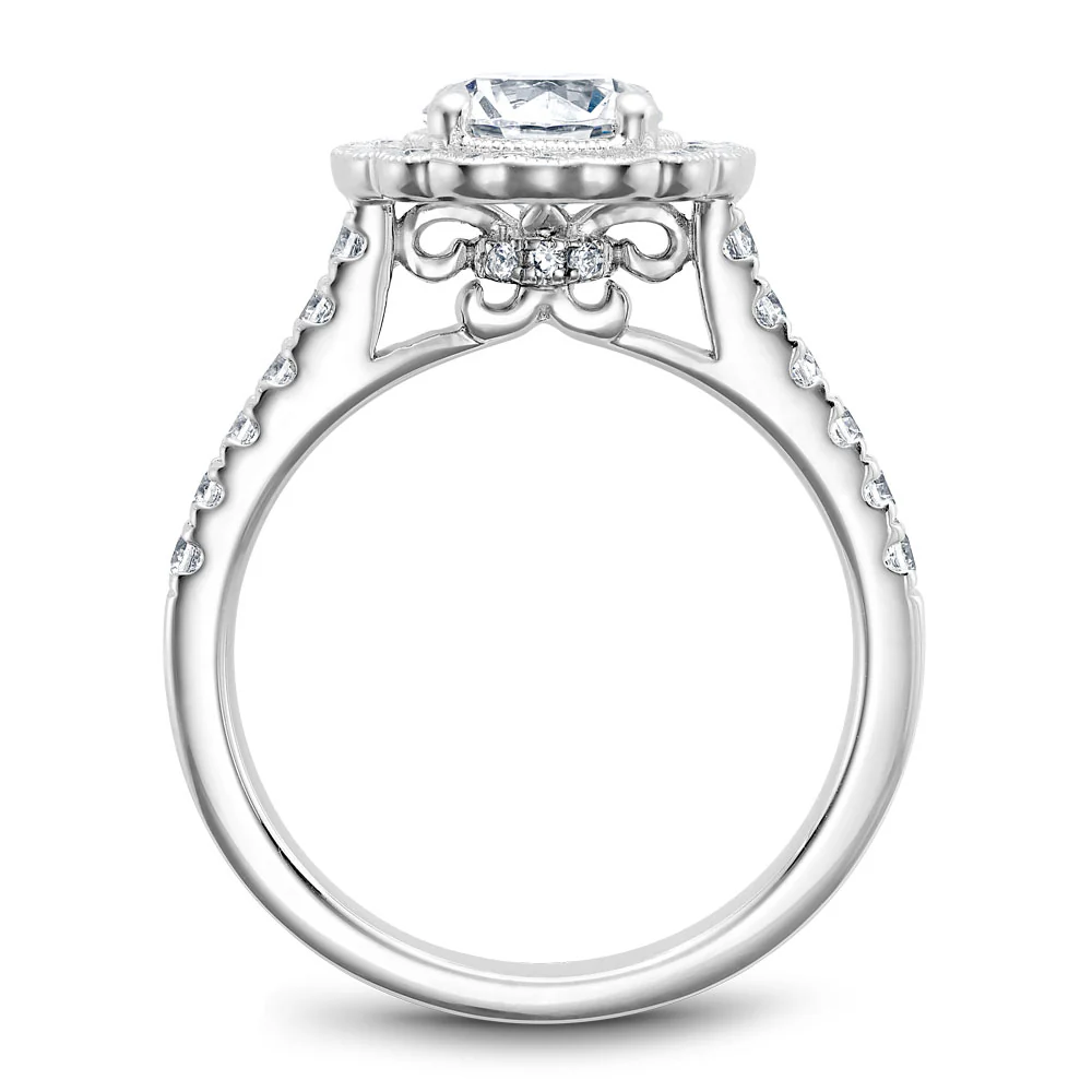 Noam Carver White Gold Floral Halo Engagement Ring Setting (0.59 CTW) - Image 3