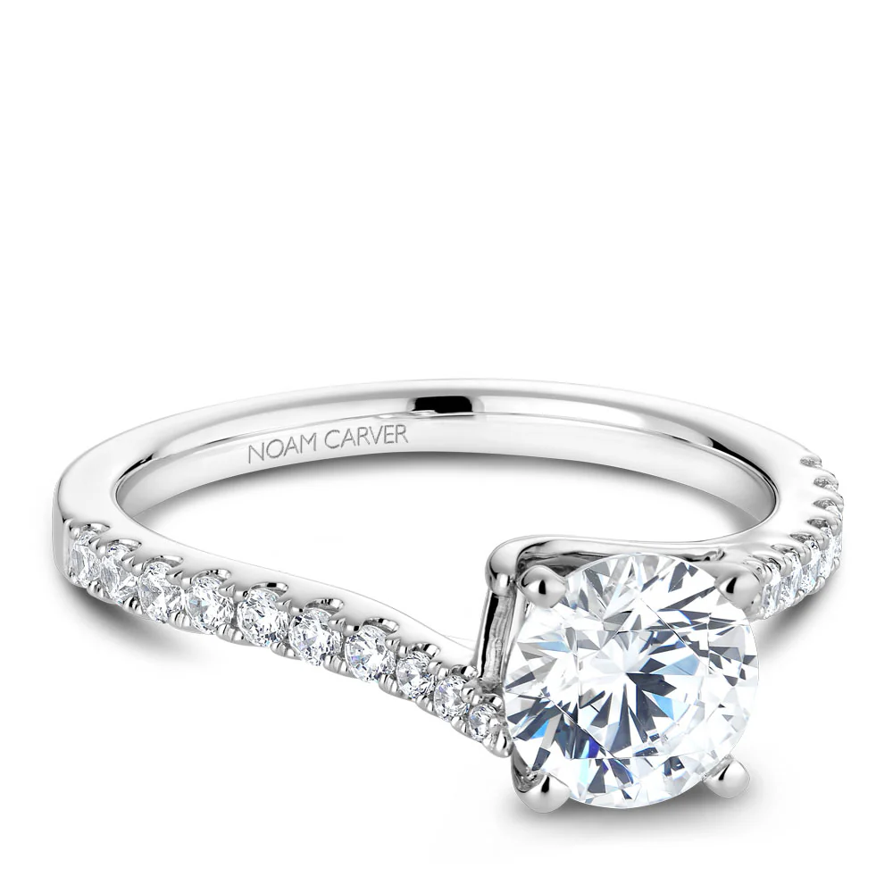 Noam Carver White Gold Half Twist Diamond Engagement Ring Setting (0.28 CTW) - Image 2