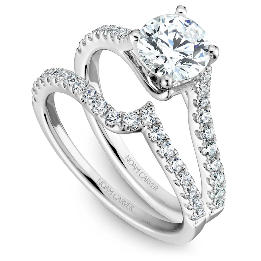 Noam Carver White Gold Half Twist Diamond Engagement Ring Setting (0.28 CTW) - Image 3
