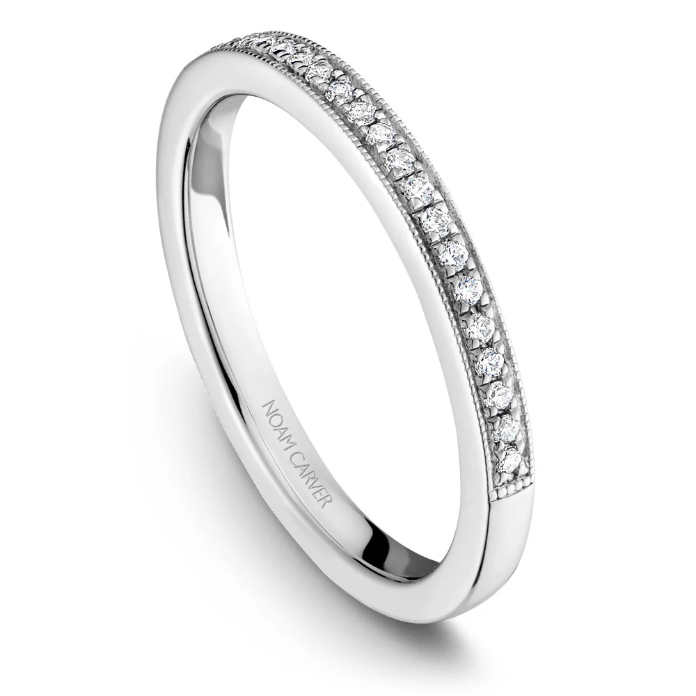 Noam Carver White Gold Halo Diamond Engagement Ring Setting with Accent Diamonds (0.16 CTW) - Image 5