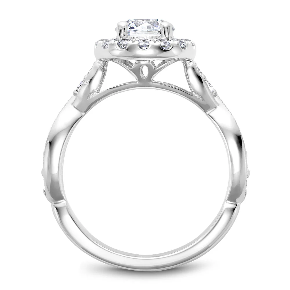 Noam Carver White Gold Halo Engagement Ring Setting with Twist Shank (0.55 CTW) - Image 3