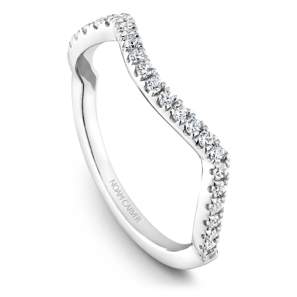 Noam Carver White Gold Halo Engagement Ring Setting with Twist Shank (0.55 CTW) - Image 5