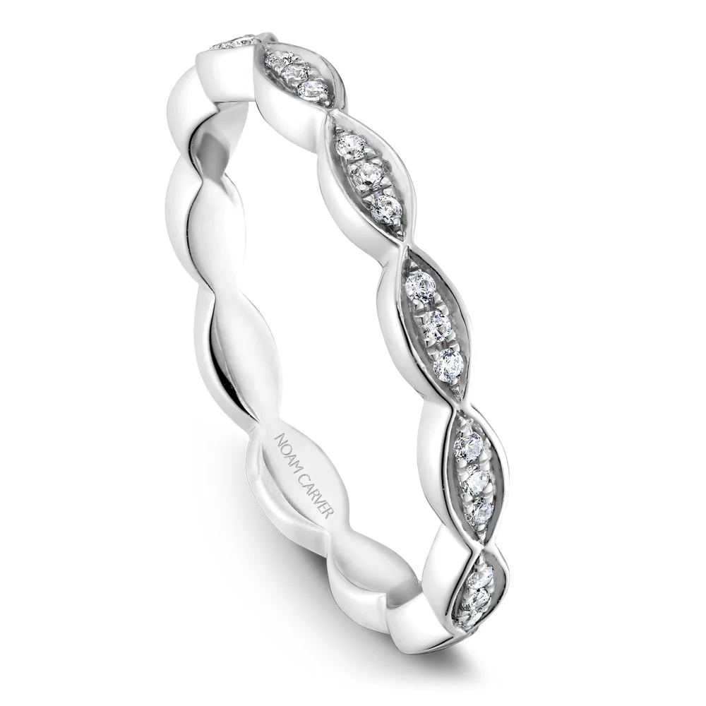 Noam Carver White Gold Halo Pear Shaped Diamond Engagement Ring Setting (0.29 CTW) - Image 4