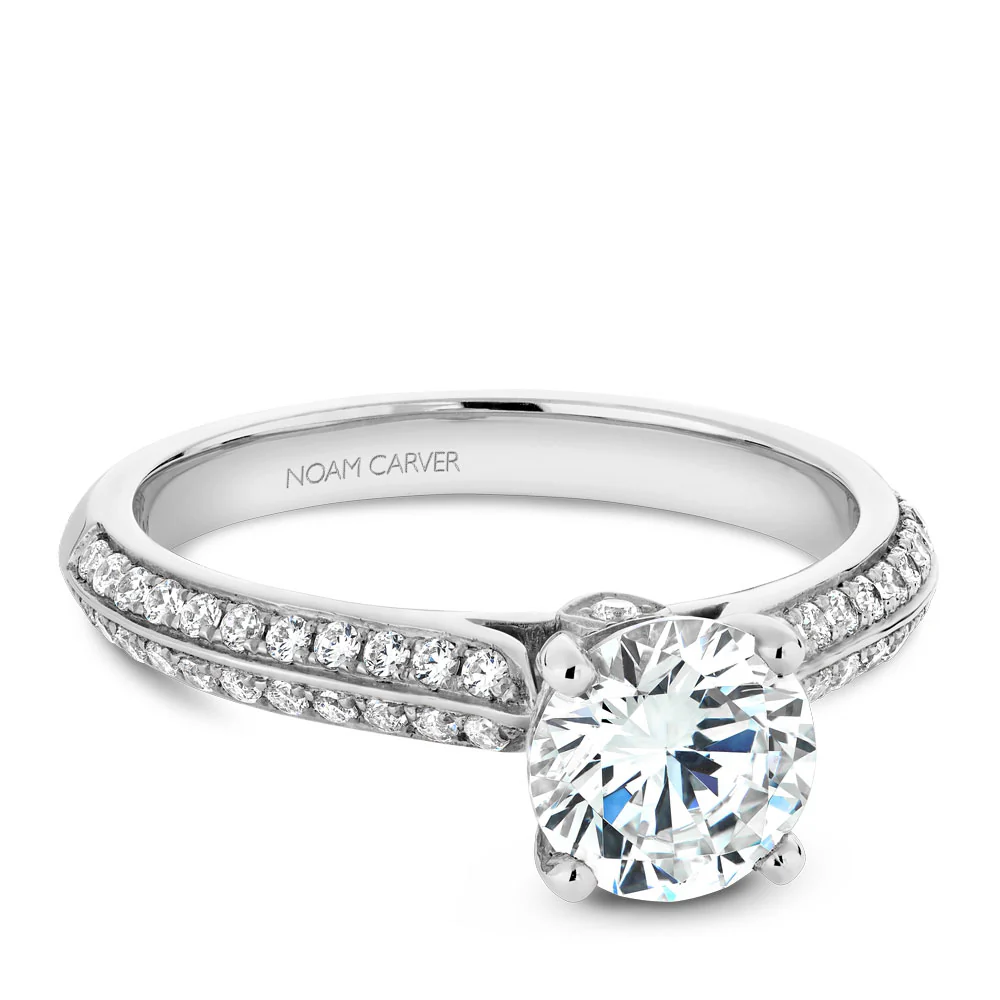 Noam Carver White Gold Knife Edge Diamond Engagement Ring Setting (0.31 CTW) - Image 2