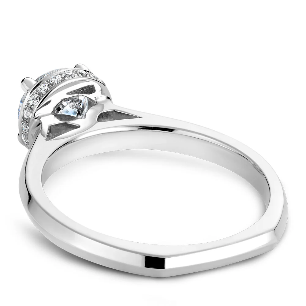 Noam Carver White Gold Knife Edge Euro Shank Engagement Ring Setting with Diamond Accents (0.10 CTW) - Image 3