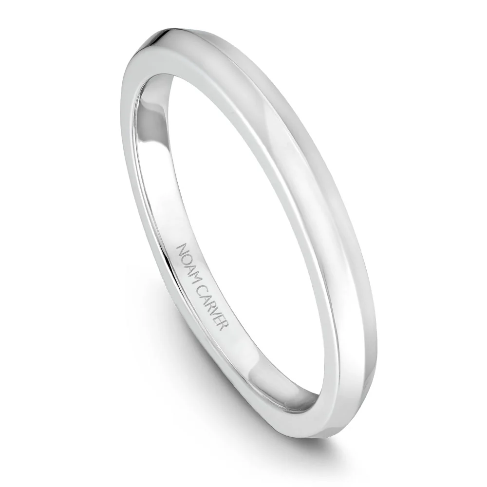 Noam Carver White Gold Knife Edge Euro Shank Engagement Ring Setting with Diamond Accents (0.10 CTW) - Image 5