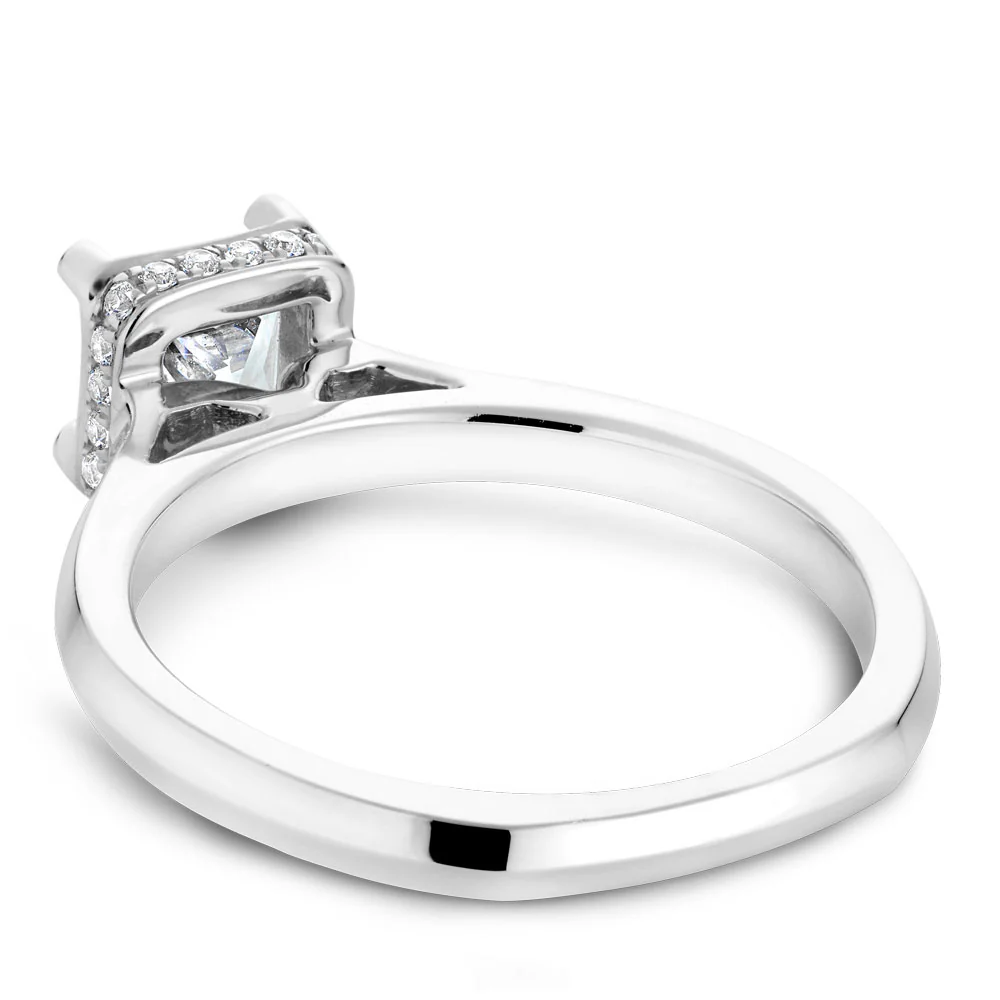 Noam Carver White Gold Knife Edge Euro Shank Engagement Ring Setting with Princess Center Stone (0.10 CTW) - Image 3