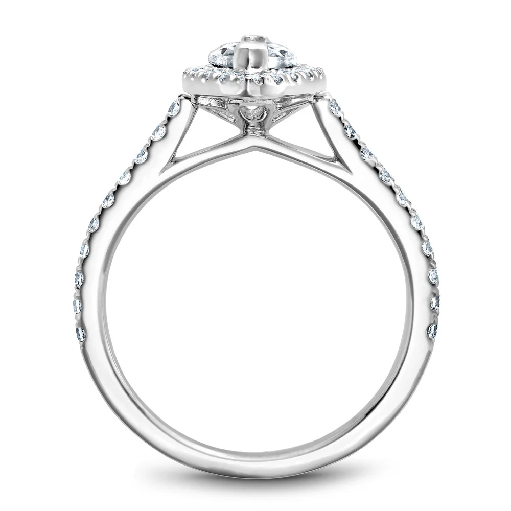 Noam Carver White Gold Marquise Diamond Engagement Ring Setting with Halo (0.41 CTW) - Image 3