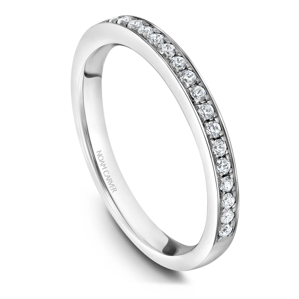 Noam Carver White Gold Milgrain Bezel Halo Engagement Ring Setting (0.20 CTW) - Image 5