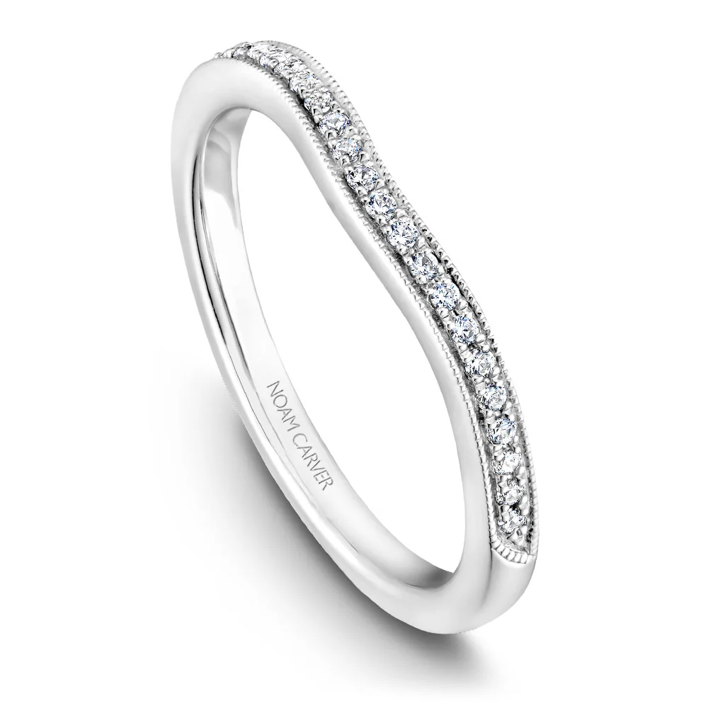 Noam Carver White Gold Milgrain Diamond Engagement Ring Setting (0.33 CTW) - Image 5