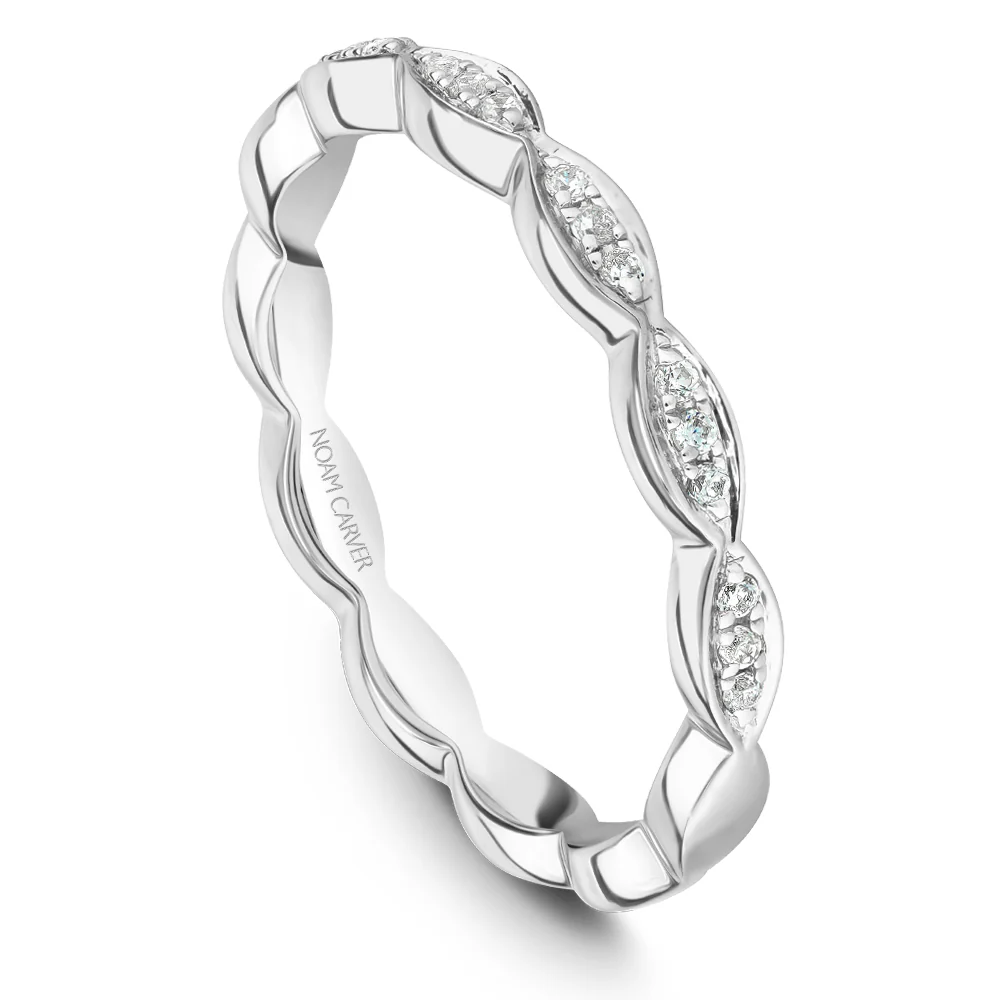 Noam Carver White Gold Oval Diamond Halo Engagement Ring Setting (0.29 CTW) - Image 5