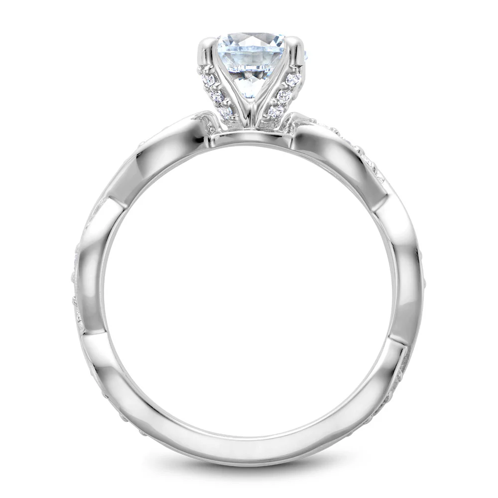Noam Carver White Gold Pave Set Twist Shank Engagement Ring Setting (0.26 CTW) - Image 3