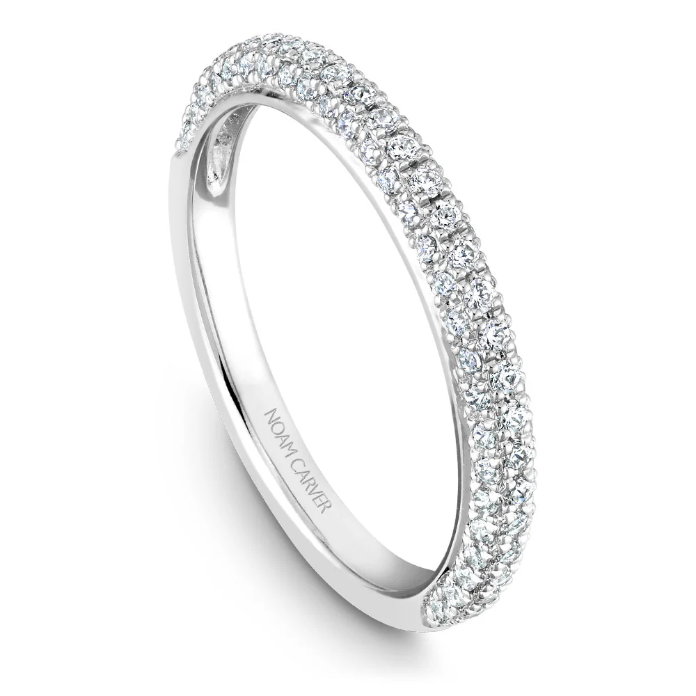 Noam Carver White Gold Pave Twist Halo with Pave Set Diamond Shank Engagement Ring Setting (0.86 CTW) - Image 5