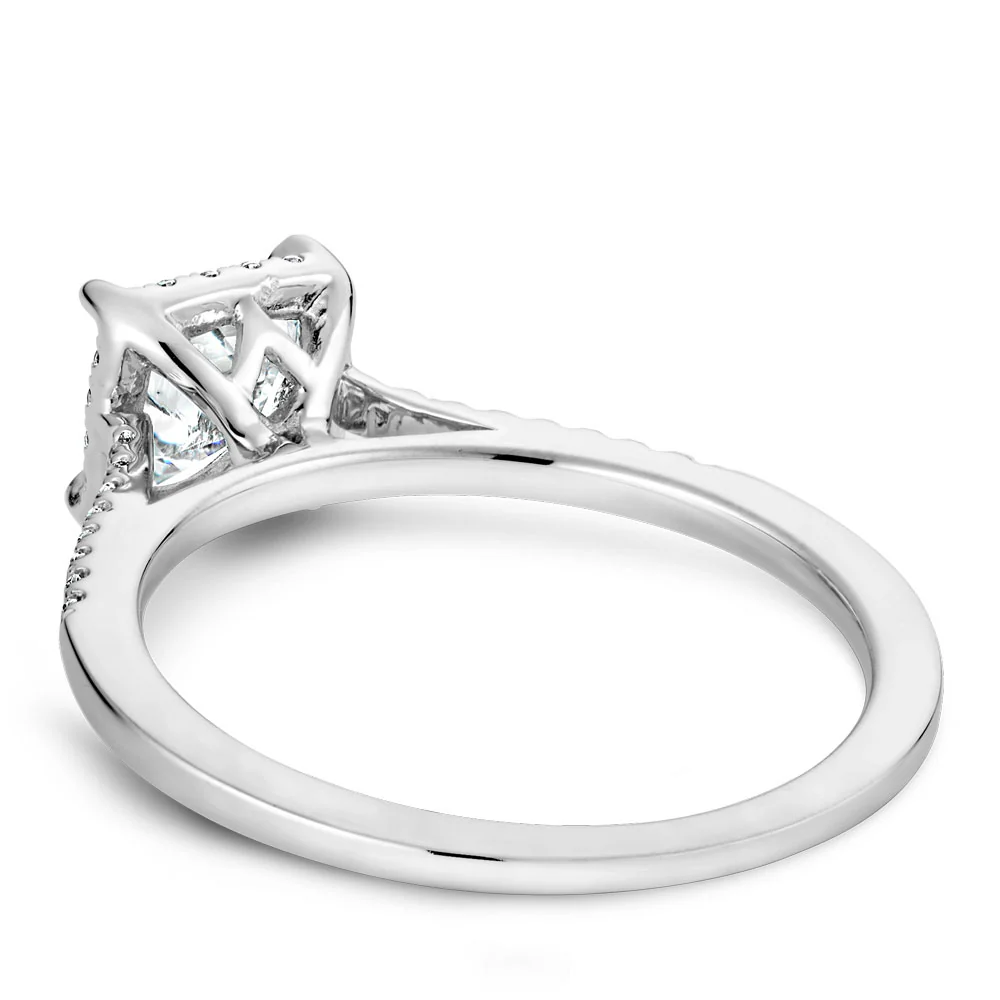 Noam Carver White Gold Princess Diamond Engagement Ring Setting with Halo (0.18 CTW) - Image 3