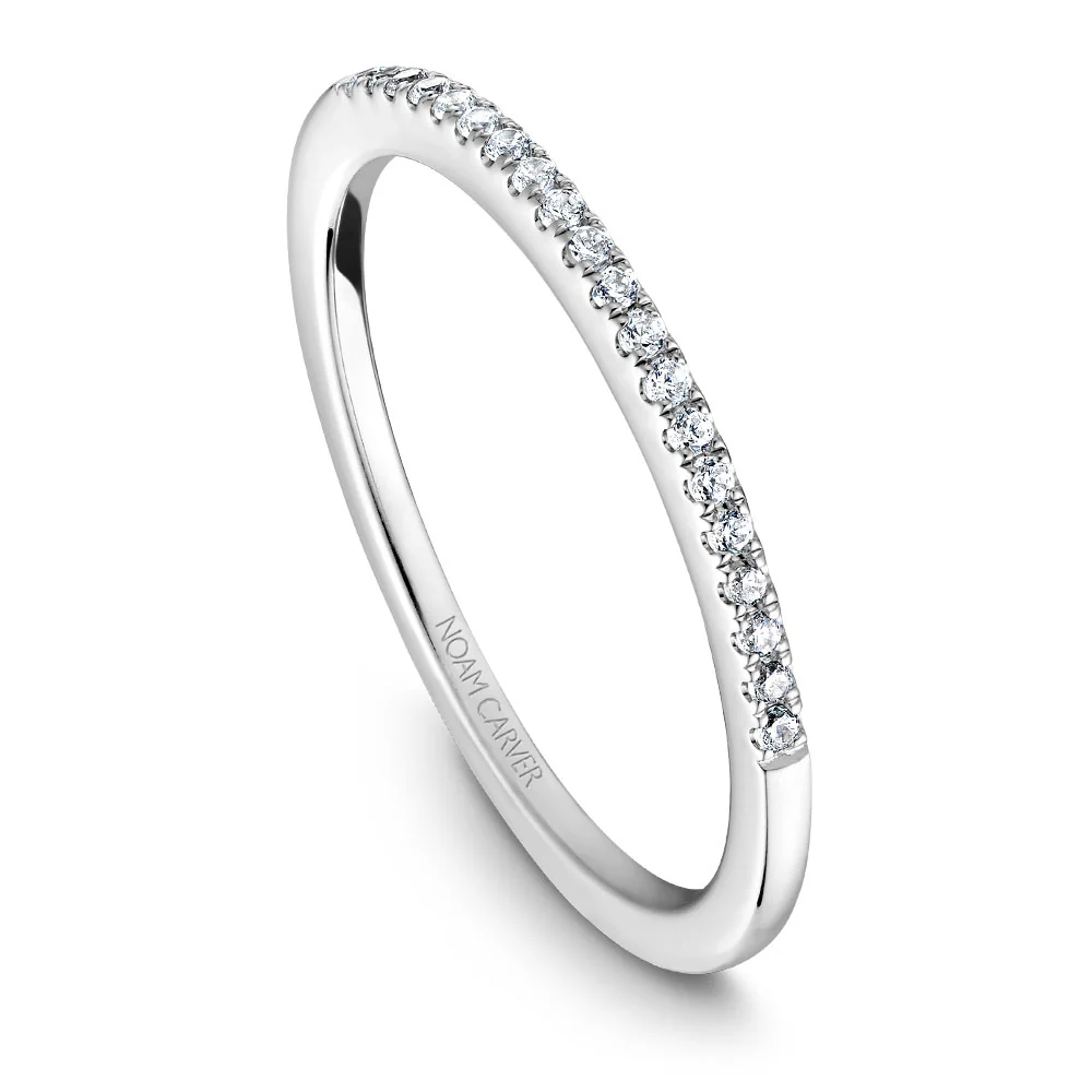 Noam Carver White Gold Princess Diamond Engagement Ring Setting with Halo (0.18 CTW) - Image 5